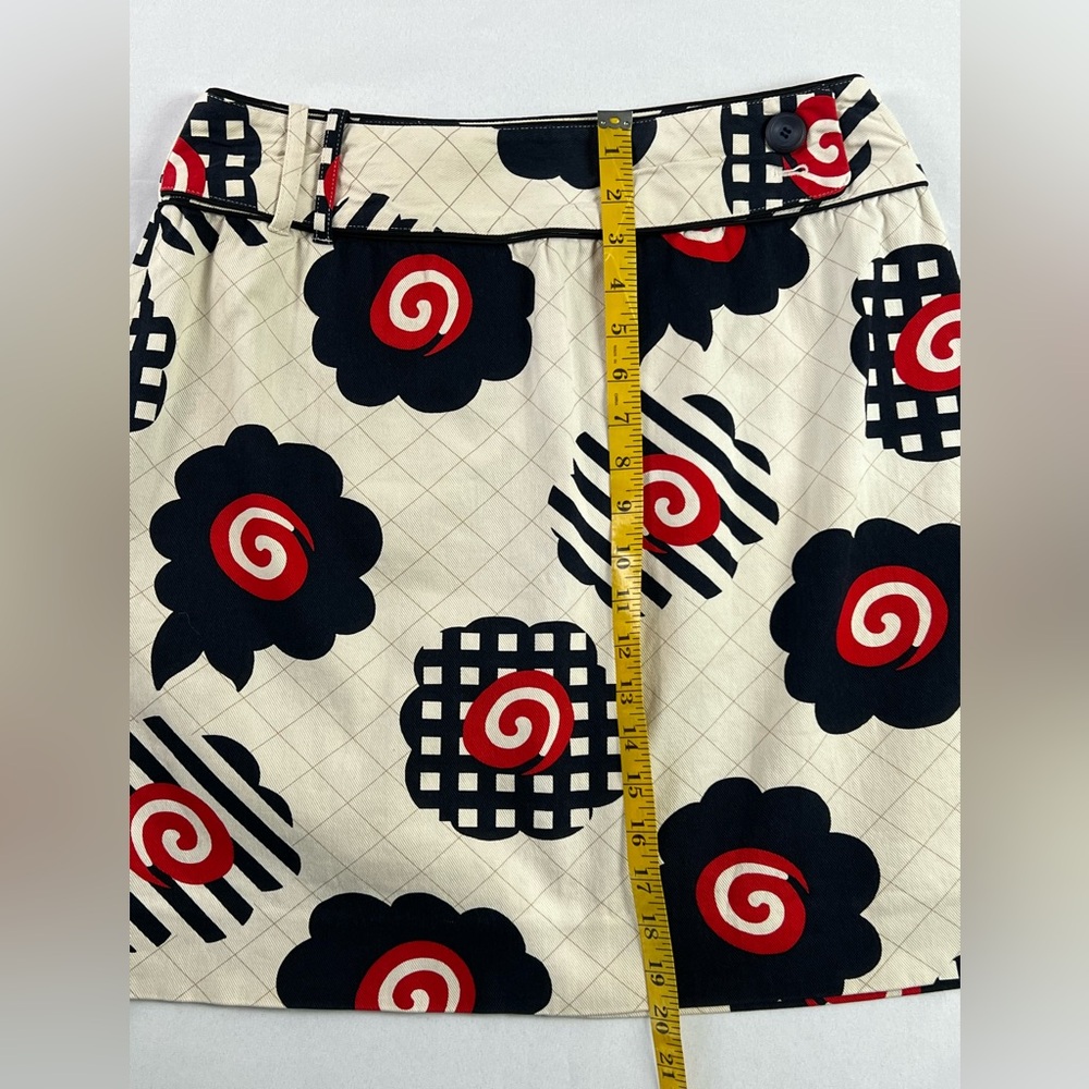 Etcetera A-line Cotton Red, White & Blue Floral Skirt - Picture 9 of 12